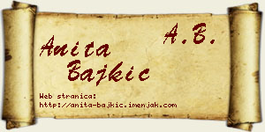 Anita Bajkić vizit kartica